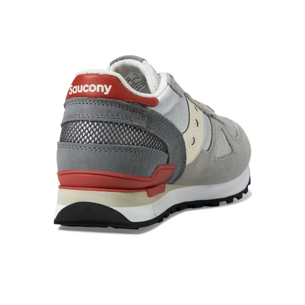 SAUCONY SHADOW ORIGINAL (LITTLE BIG KID) SNEAKER, GREY/RED, 13 US UNISEX